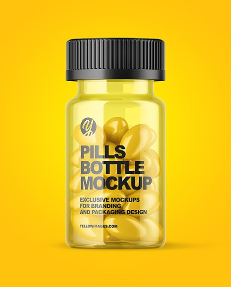 Download Frosted Amber Pills Bottle Mockup Clear Pills Bottle Mockup In Jar Mockups On Yellow Images Object Yellowimages Mockups