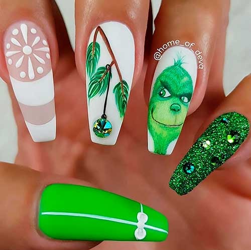 Christmas Coffin Acrylic Nails Nail And Manicure Trends