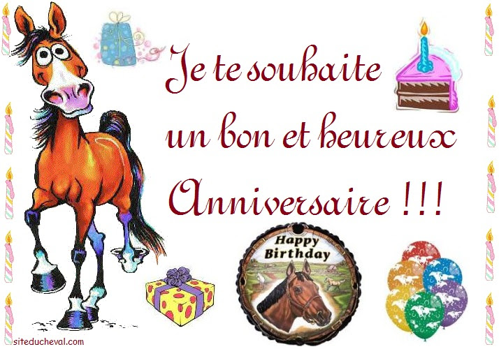 Carte Joyeux Anniversaire Avec Un Cheval | coleteremelly web