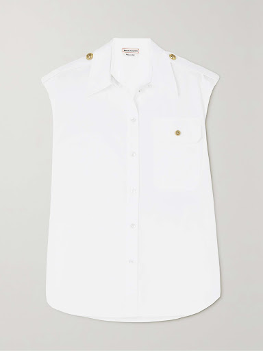 Alexander McQueen sleeveless poplin shirt - White