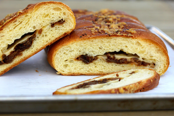 Caramelized Onion and Shallot Braided Bread with Gruyere Cheese and Herbes de Provence