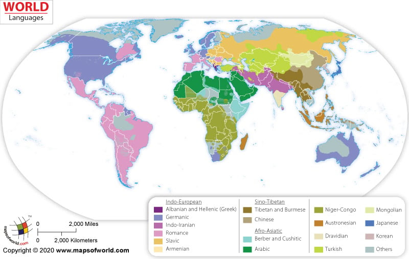 spoken language map of the world Campus Map World Map With Languages spoken language map of the world