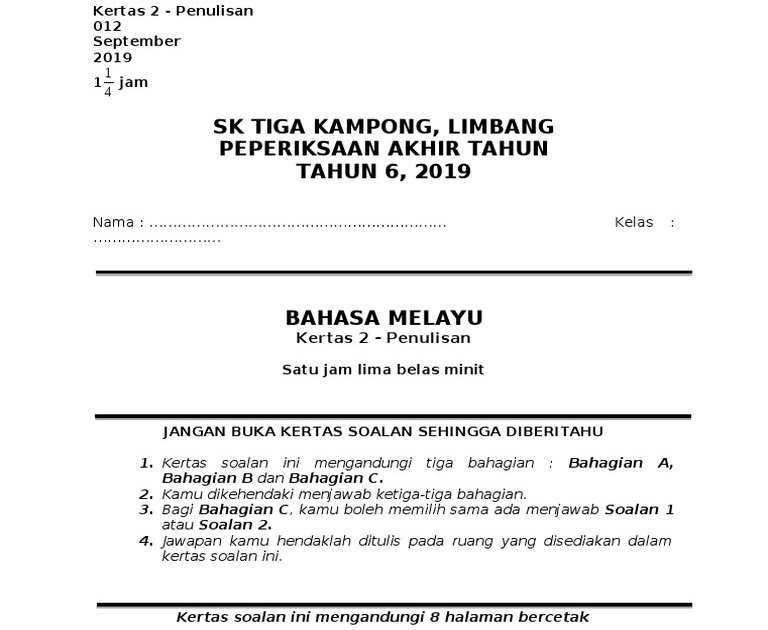 Soalan Ramalan Upsr 2019 Bahasa Melayu  Home soalan upsr soalan