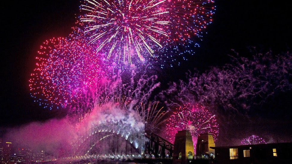 Fireworks over Sydney Harbour Bridge. Photo: Chrissie Thoo