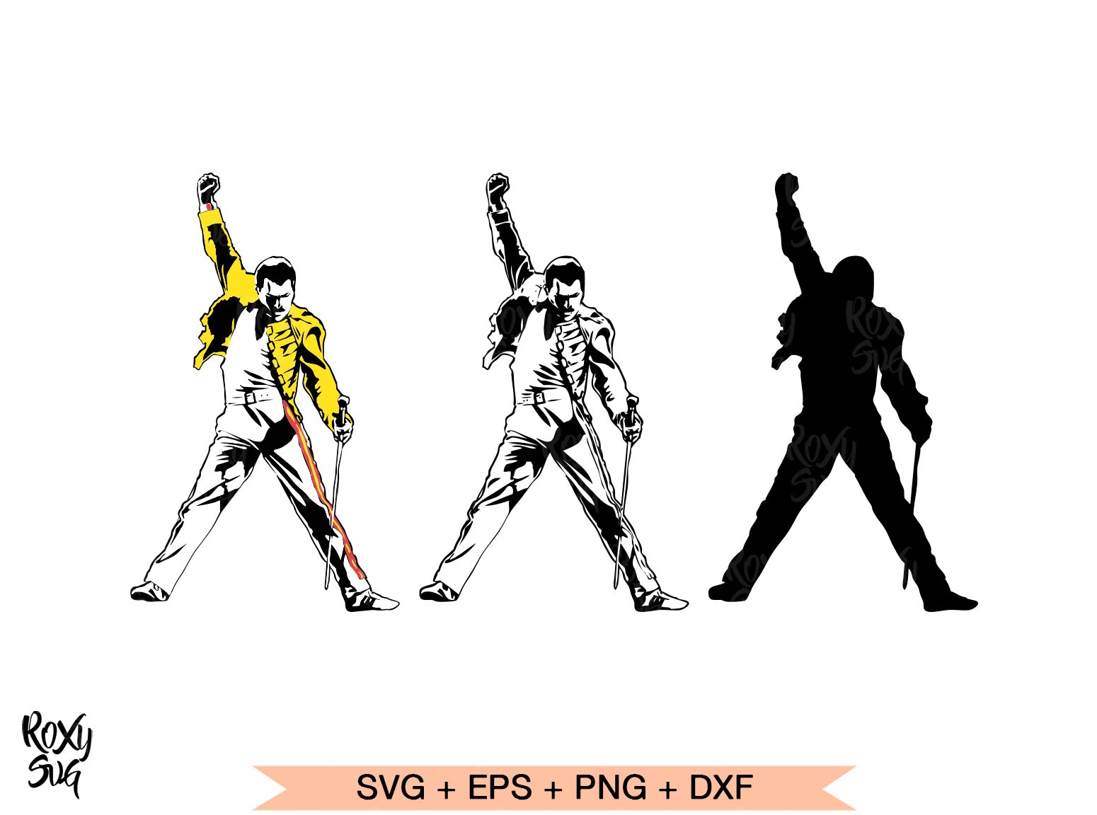 Free Freddie Mercury Silhouette SVG, PNG, EPS DXF File