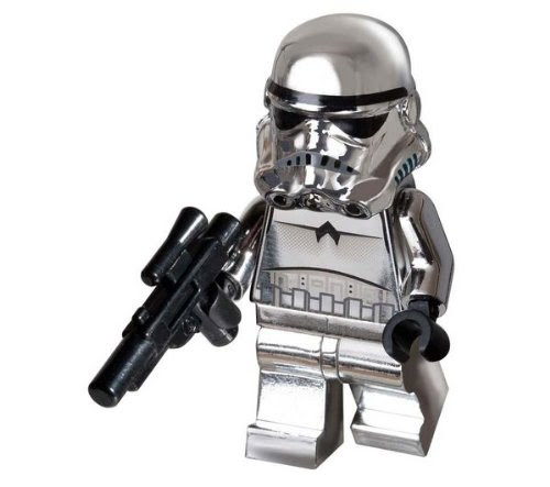 lego star wars chase mini figure limited edition chrome stormtrooper with blaster rifle