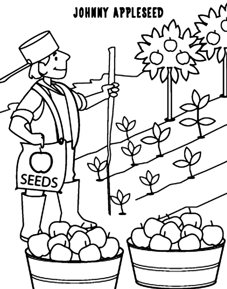 Coloring Pages Johnny Appleseed - Coloring Pages