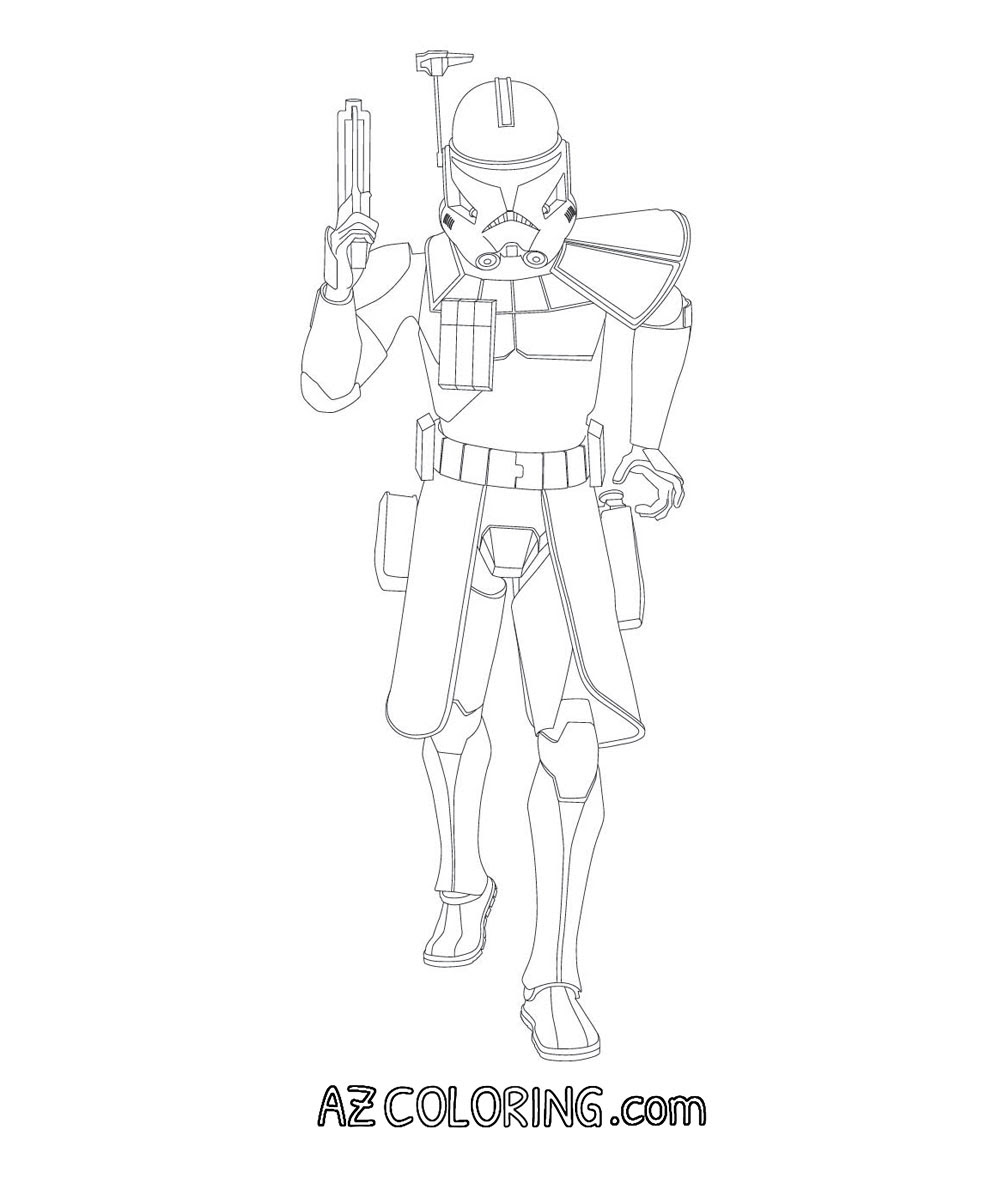 Clone Trooper Captain Rex Star Wars Coloring Pages - Coloring and Drawing
