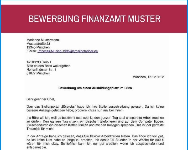 Anschreiben Bewerbung Duales Studium Finanzwirt  Zebrun Blog