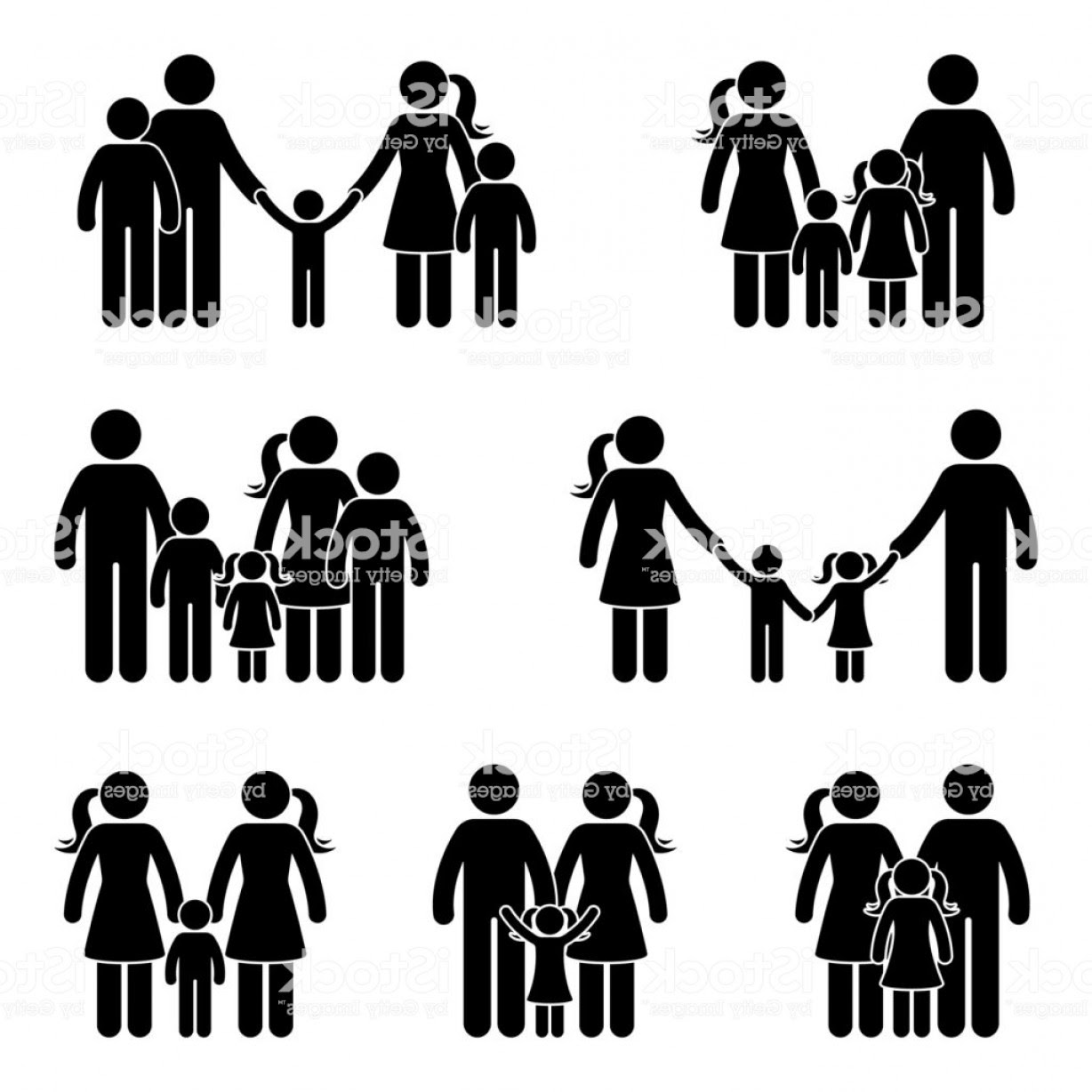 family stickman drawing