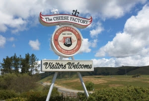 MarinFrenchRougeNoirCheeseSign Road Sign marking the Marin French Cheese Factory