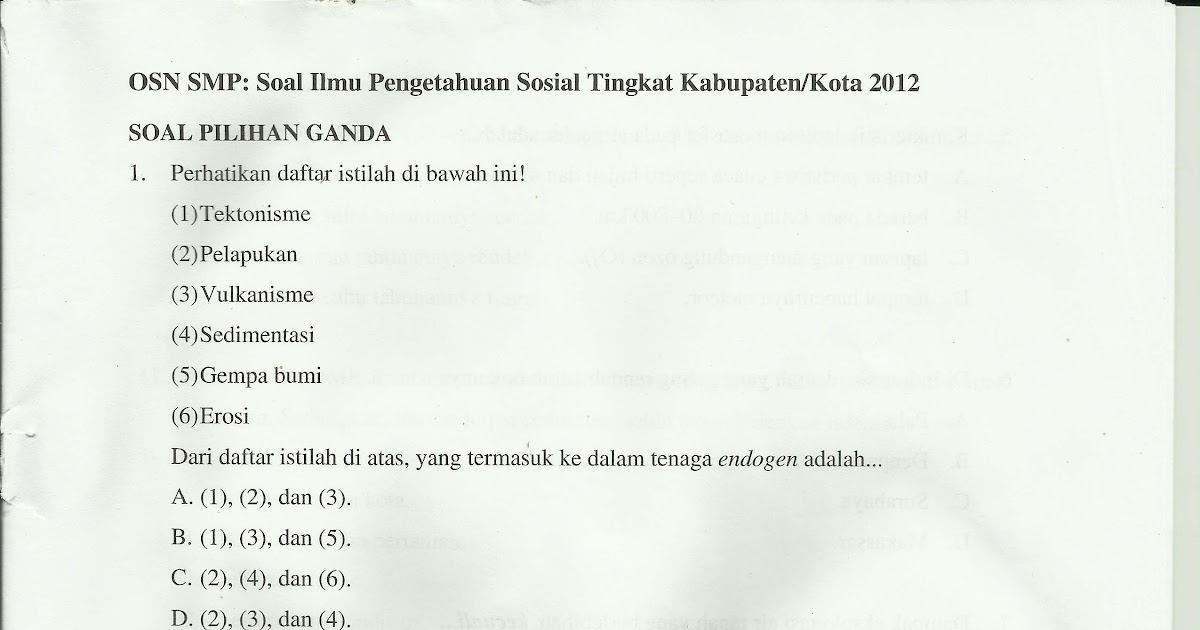 Contoh Soal Praktek Ips Smp