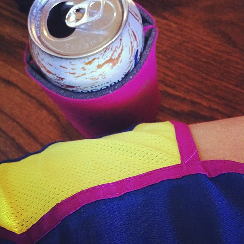 {Day 30} loud...like my new running {oh let's be honest, WALKING} shorts...that happen to march my koozie! #mypersonality #mayphotoaday