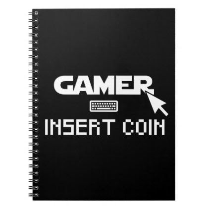 Gamer insert coin notebook