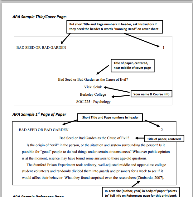 Apa Citation With Page Number Example Images блог