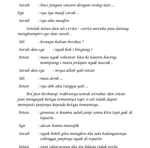 Contoh Naskah Drama 2 Orang Aneka Contoh