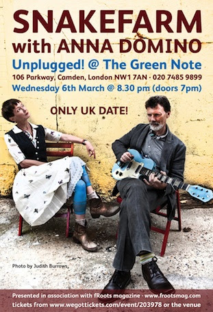 Snakefarm featuring Anna Domino live at Green Note, Camden