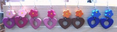 wire wrap earrings wire wrap colorful wooden beads earrings
