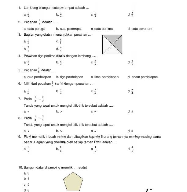 Pdf Soal Matematika Kelas 5 Sd key