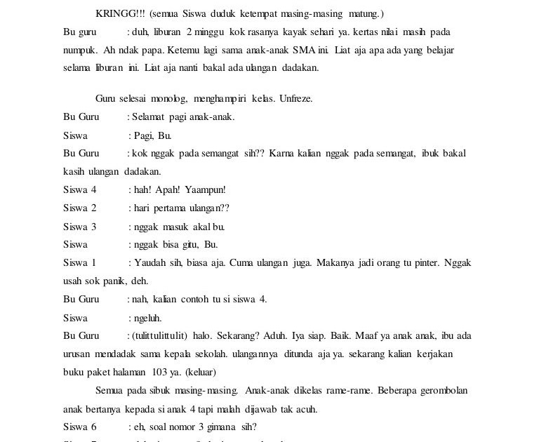 Contoh Naskah Drama Lucu 6 Orang UU Rumah x
