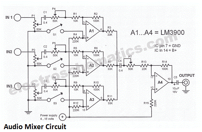 Draw your wiring : Mic Mixer With Echo Schematic Diagram