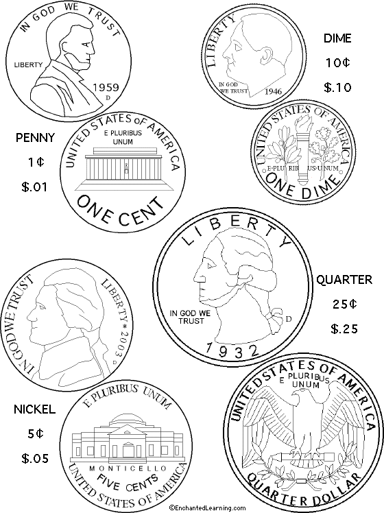 Free Printable Pictures Of Coins For Teaching