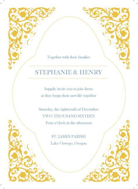 Gold Wedding Invitation Gold Wedding Invitation