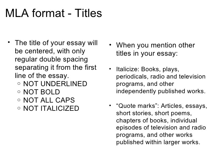 how to name a essay