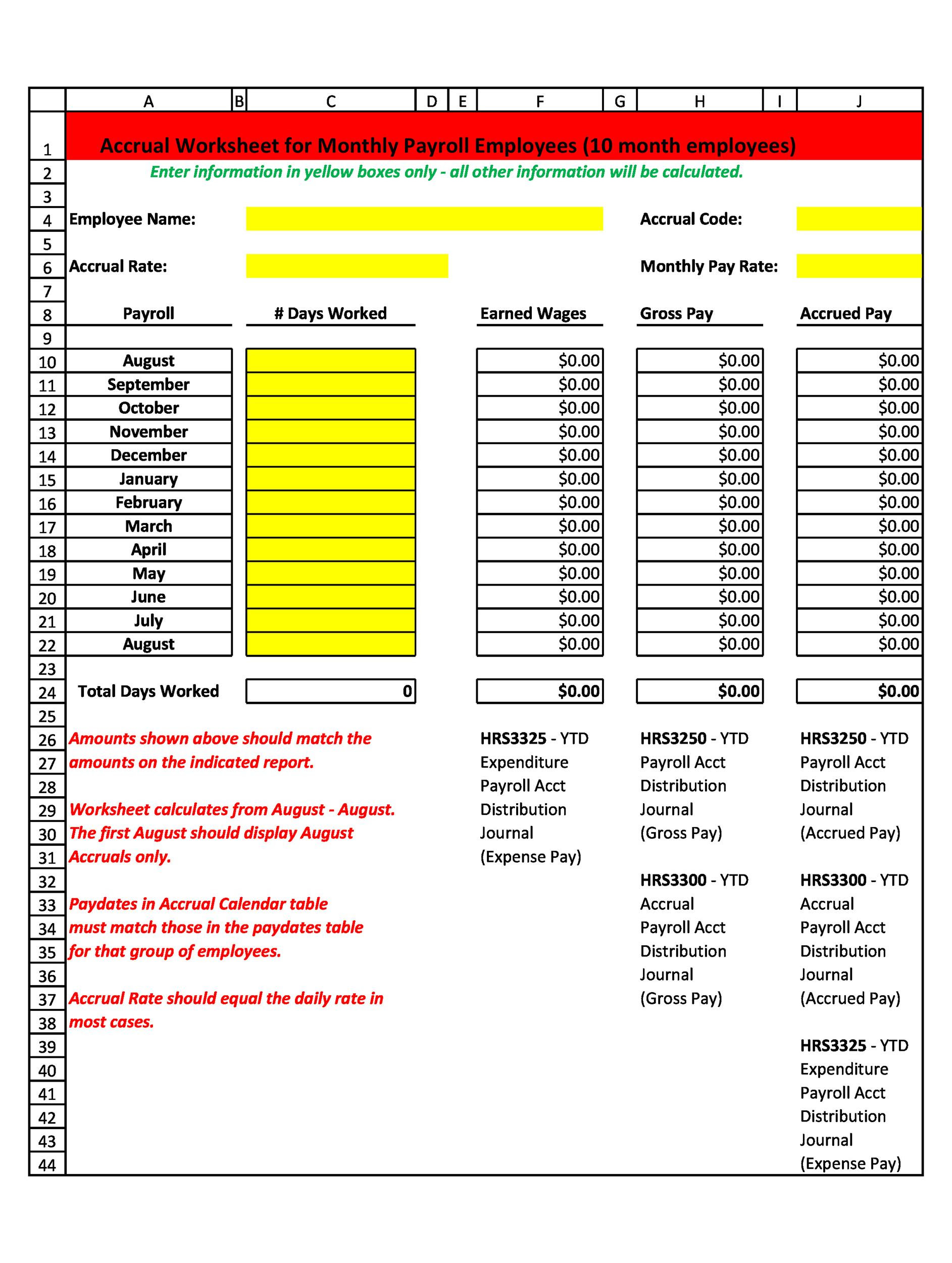 Payroll Tax Spreadsheet Template HQ Printable Documents