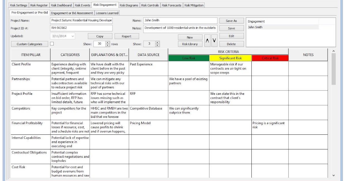 Iso 31000 Risk Register Template Excel Risk Register Template Excel 8316