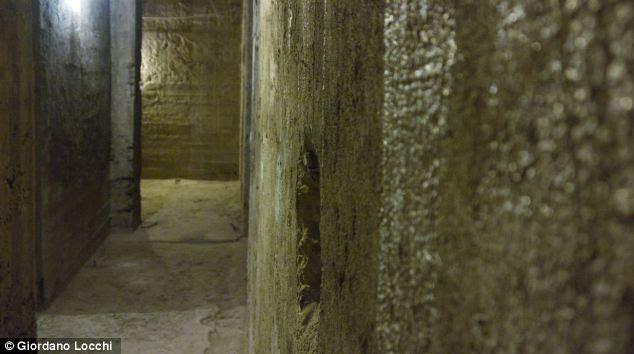 The secret bunker was built underground on the orders of Benito Mussolini, who feared an Allied bomb attack