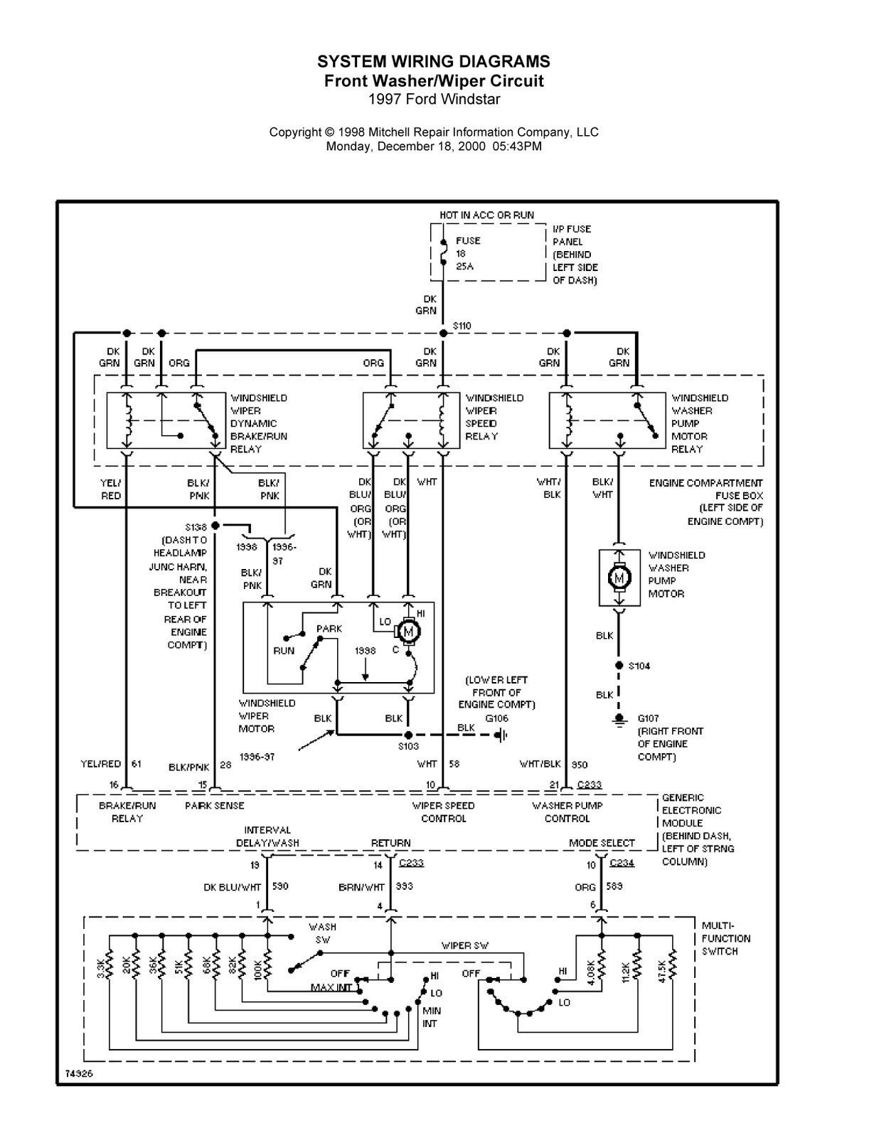 98 Ford Windstar Wiring Diagram - Wiring Diagram Networks