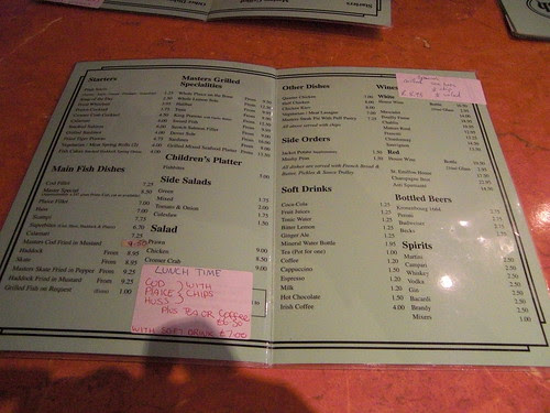 Menu @ Masters Superfish