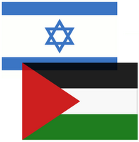 Israeli and Palestinian flags