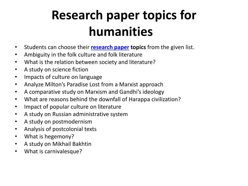 example of research title about humanities