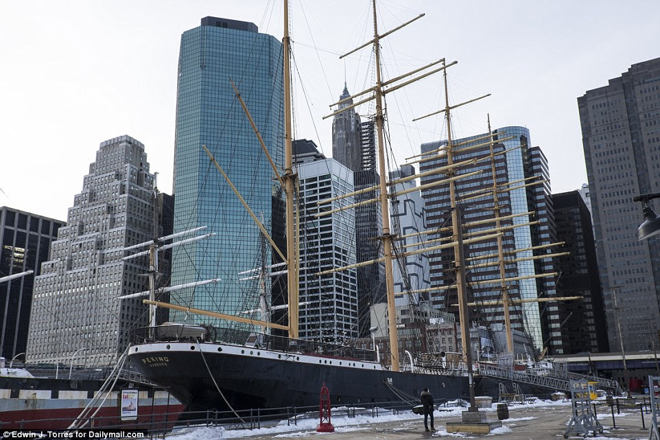 Today, the fish market is gone and South Street Seaport abandoned while work on a $1.5billion redevelopment project has stalled