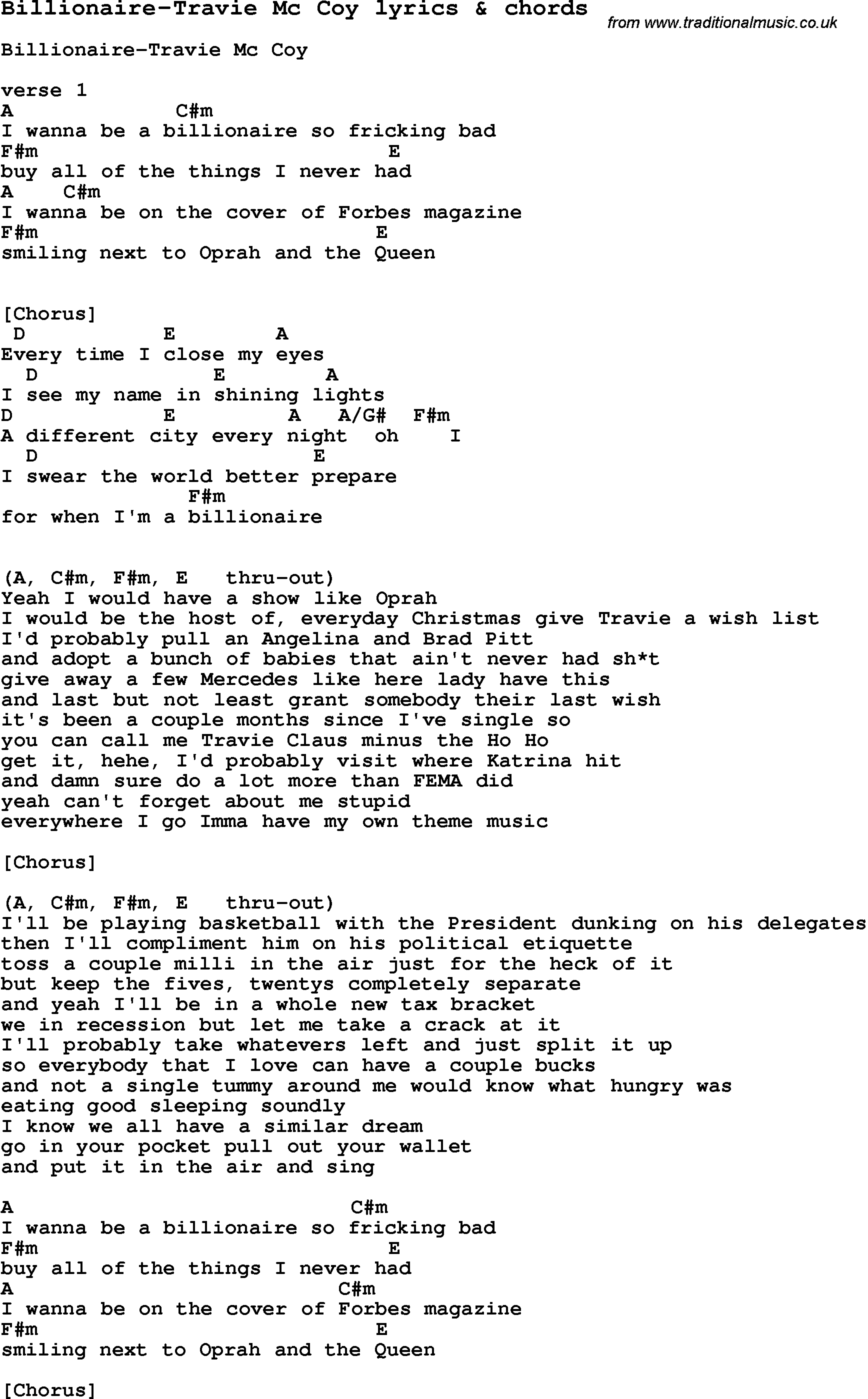 I Wanna Be A Billionaire Lyrics Lyricswalls