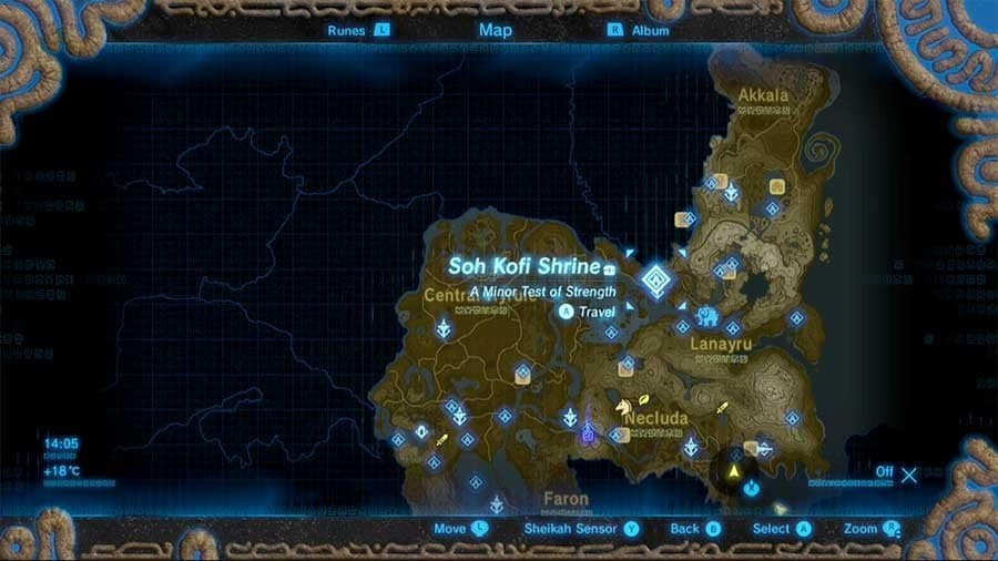 Map Of Shrines Zelda Breath Of Wild
