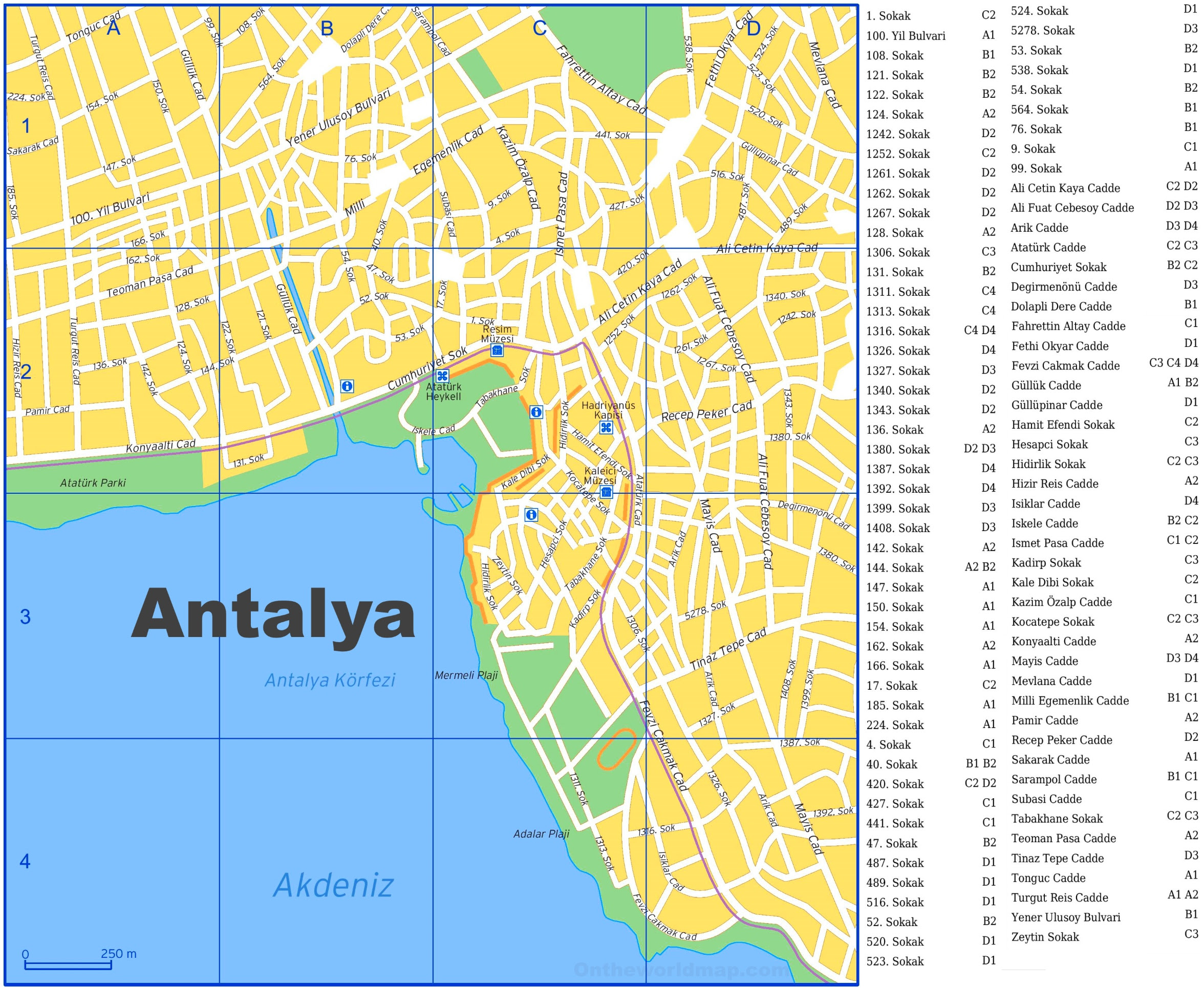 карта анталия