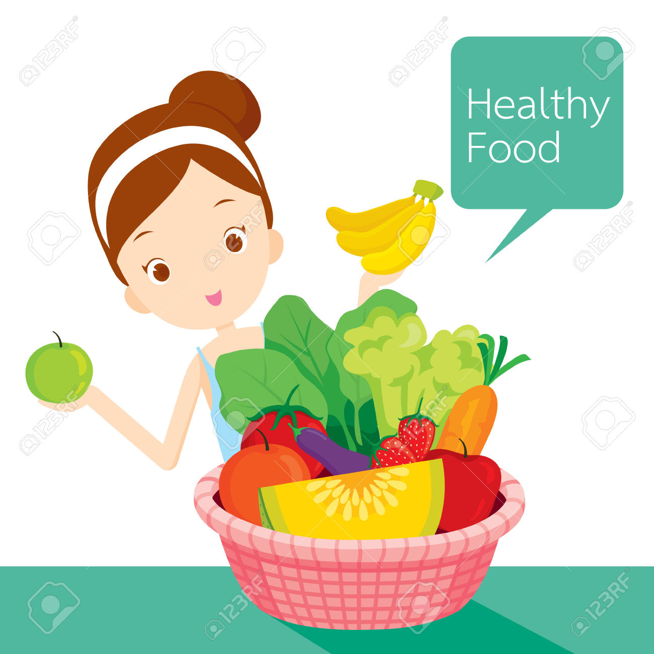 Cartoon Nutritious Food Healthy Food Clipart - Healthy Food Recipes