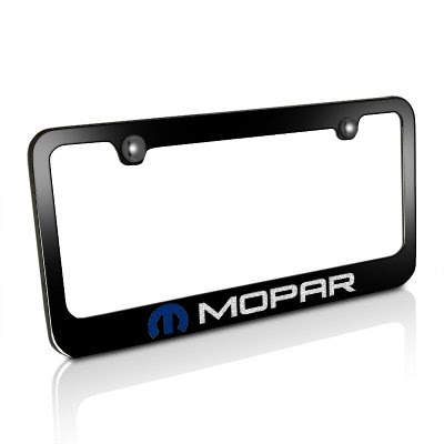 Mopar Logo Black Metal License Plate Frame for Dodge, Chrysler, Jeep ...