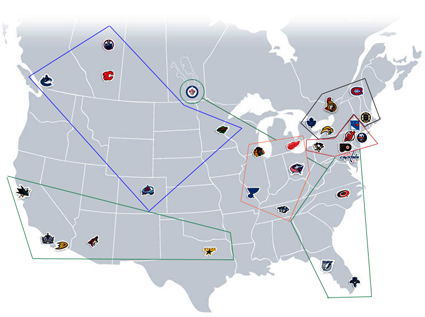 NHL 2011-12 NHL Division Map, NHL 2011-12 NHL Division Map