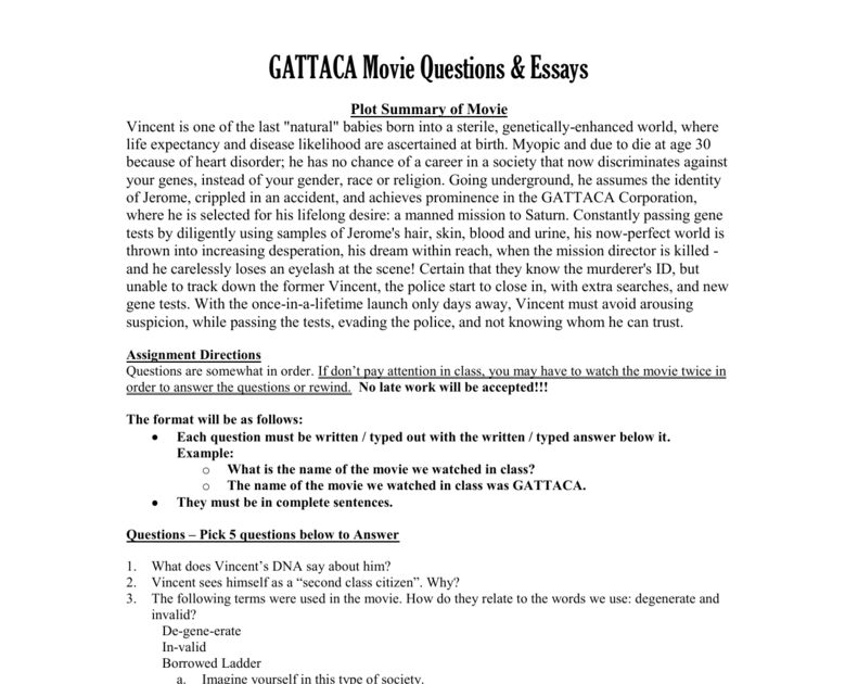 gattaca essay thesis statement