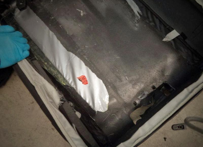 CBP officers discovered packages of heroin within the suitcases of a pedestrian crosser through the Port of Nogales