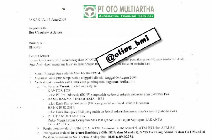 Contoh Surat Penarikan Kendaraan Dari Leasing Berbagai Contoh