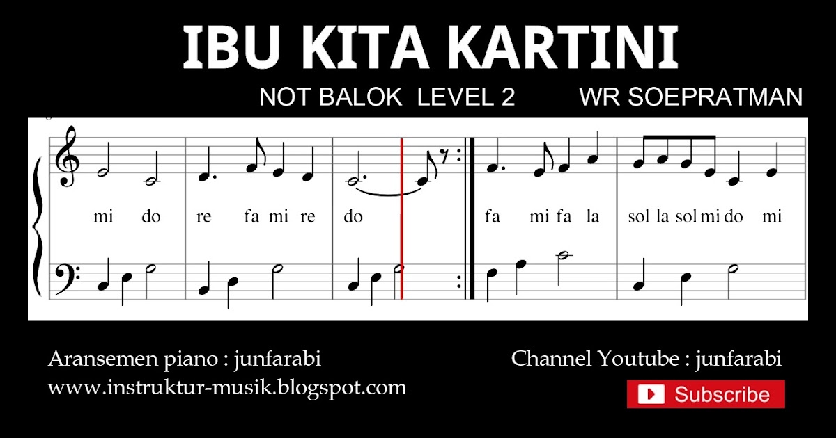Not Angka Lagu Ibu Kita Kartini Koleksi Not Angka