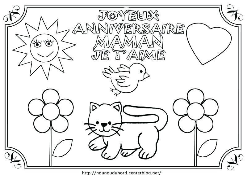 Coloriage Bon Anniversaire Maman