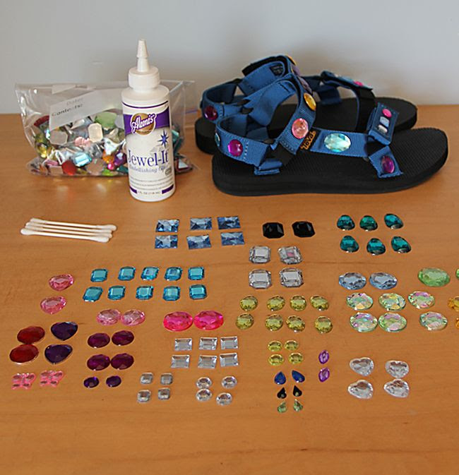LA fashion blogger The Key To Chic shows how to make DIY jeweled Teva sandals inspired by the spring 2014 Prada runway.