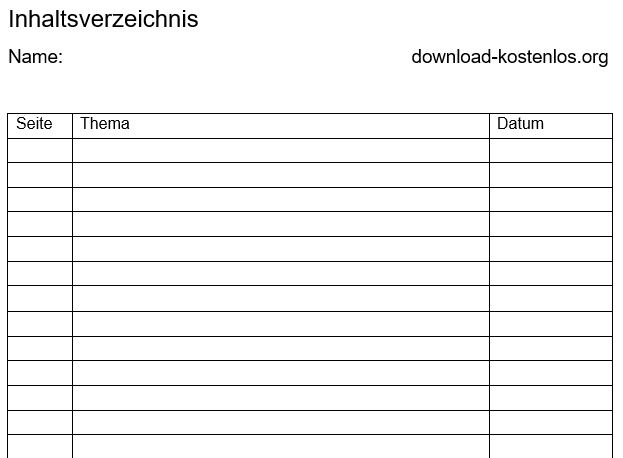Inhaltsverzeichnis Ohne Datum / Inhaltsverzeichnis Ohne Datum