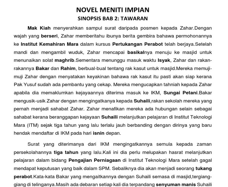 Latihan Novel Meniti Impian Tingkatan 2  Teacher Jasmine Kupasan Novel